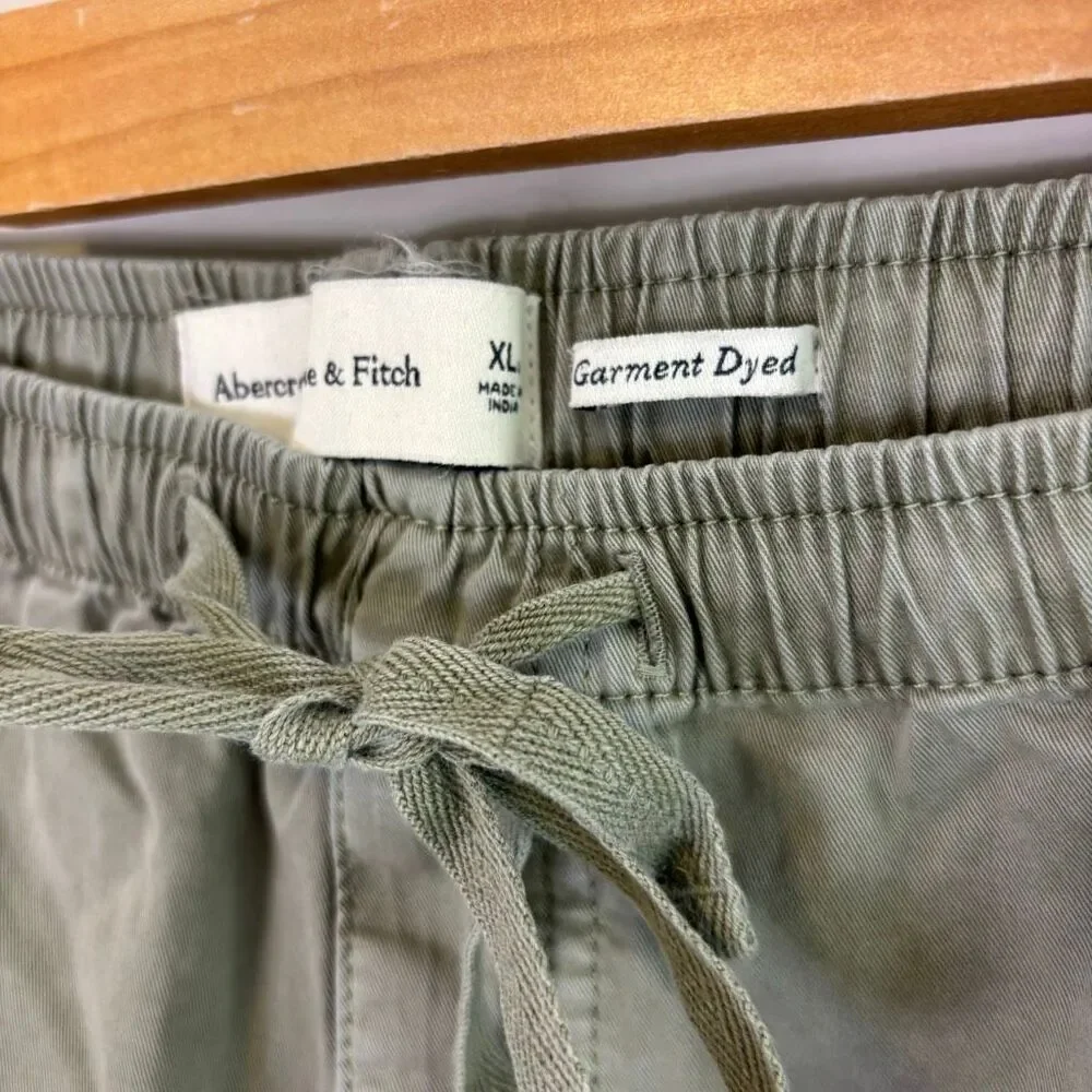 Abercrombie & Fitch Women's Garment Dyed Green Cargo Wide Leg Pants Size XL - Picture 5 of 5